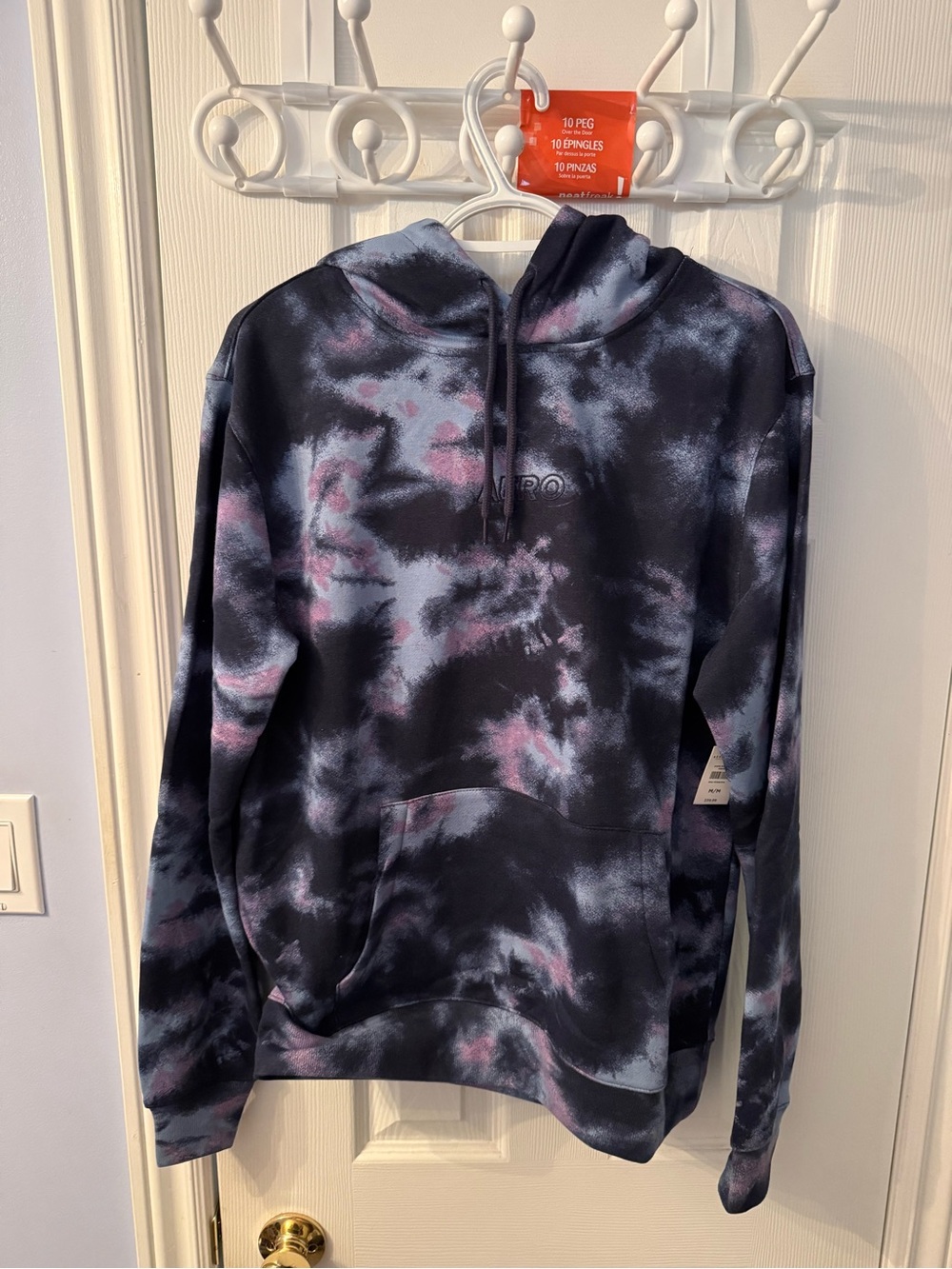 Aeropostale Blue Tie-Dye Hoodie with Purple & Pink Accents